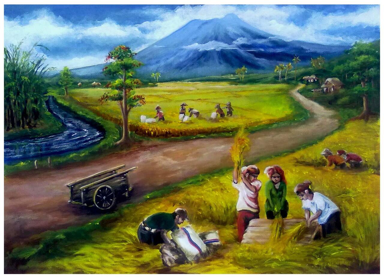 Lukisan Panen Padi