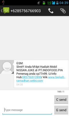 Kumpulan SMS penipuan