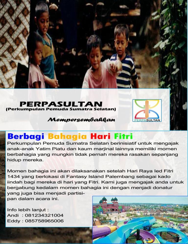 Undangan Berbahagia Dengan Wisata Bersama Kaum Marginal di Palembang