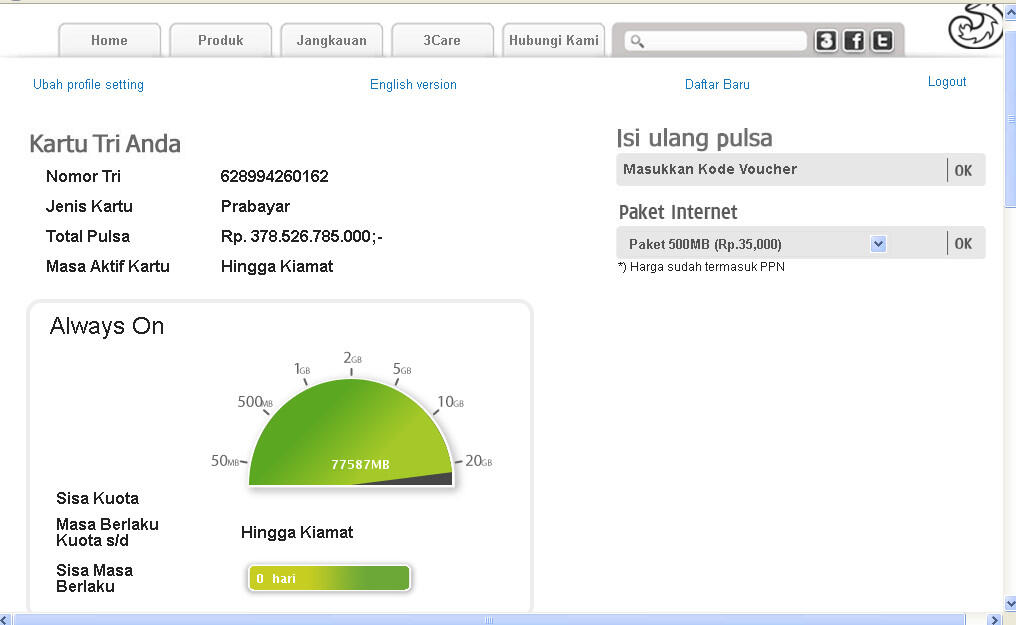 Punya Tetangga Kartu Internet na 20 Tahun Masa Aktif na, Punya Ane 1000 Tahun Lagi 