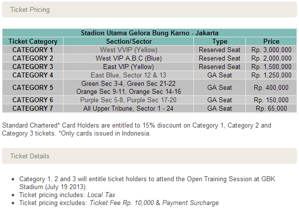 WTS TIKET LIVERPOOL vs Indonesia 20 JULI 2013