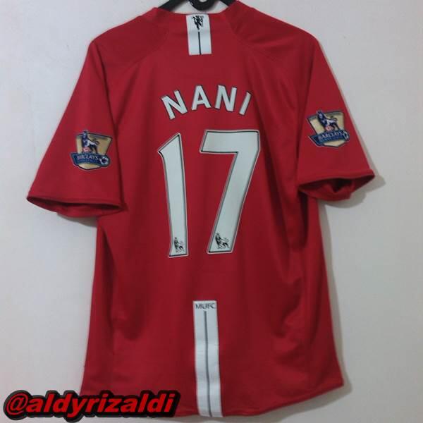 WTS Manchester United Home 2008 Nameset Nani, Patch BPL size M
