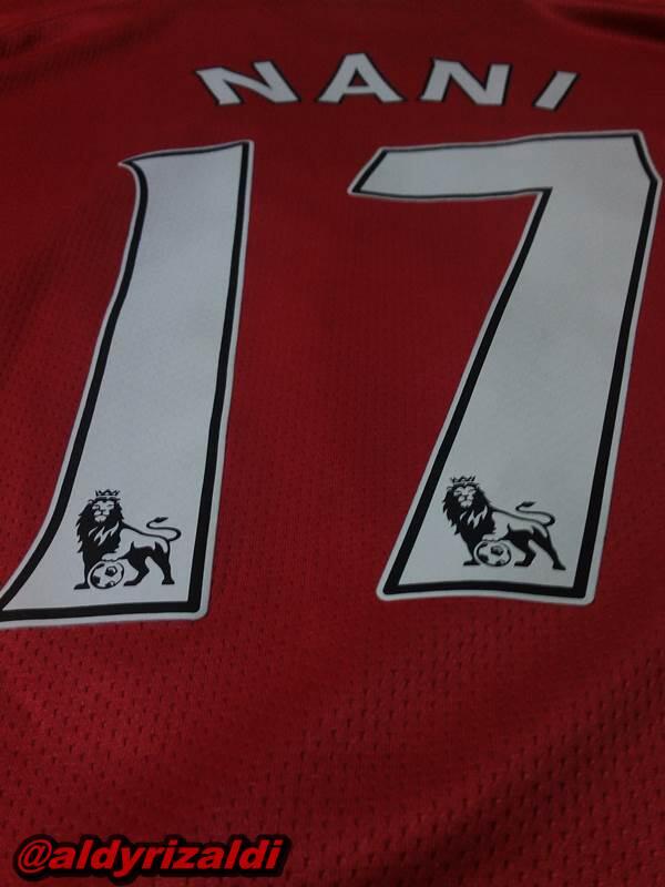 WTS Manchester United Home 2008 Nameset Nani, Patch BPL size M