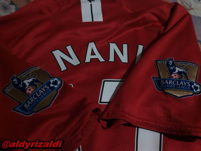 WTS Manchester United Home 2008 Nameset Nani, Patch BPL size M