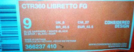 Sepatu Bola Nike CTR360 Libretto FG - BlueShappire/Black - 42.5/27cm