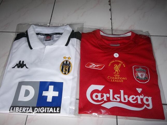 JERSEY RETRO LIVERPOOL CHAMPIONS 2005 & JUVENTUS AWAY 99