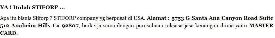 STIFORP It's Real Bussines, Cash Back 225rb jika agan daftar&amp;Upgrade!!!