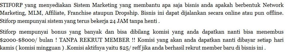 STIFORP It's Real Bussines, Cash Back 225rb jika agan daftar&amp;Upgrade!!!