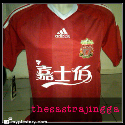 Jersey Liverpool Retro (tulisan sponsor dalam bahasa china/mandarin) #rare bgt