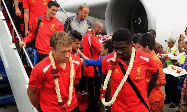 Foto-foto kedatangan Liverpool ke Indonesia 