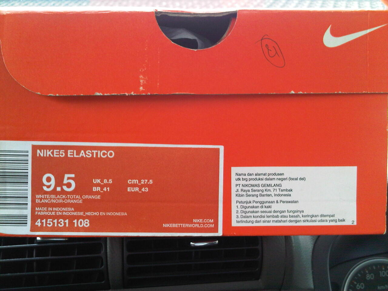 sepatu futsal nike5 elastico 1000% ORI BNIB size 43