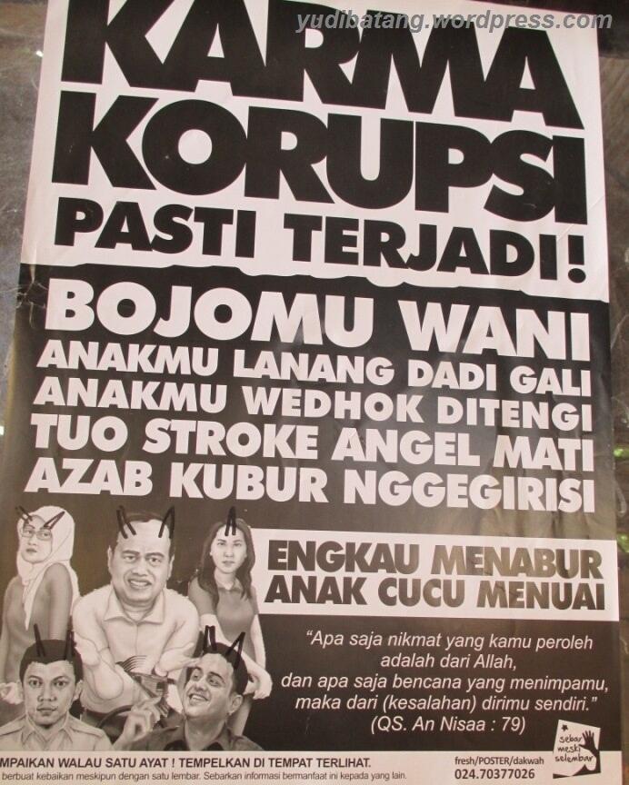 &lt;ngakak&gt; Pamflet tentang bahaya korupsi yang unik 