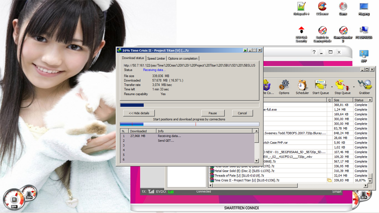 TRICK KONEKSI SMARTFREN UP 3.2 MB/SEC >3.7MB/SEC