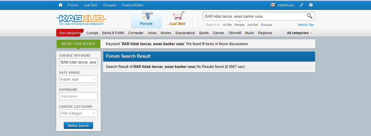 BAB tidak lancar, awas kanker usus!