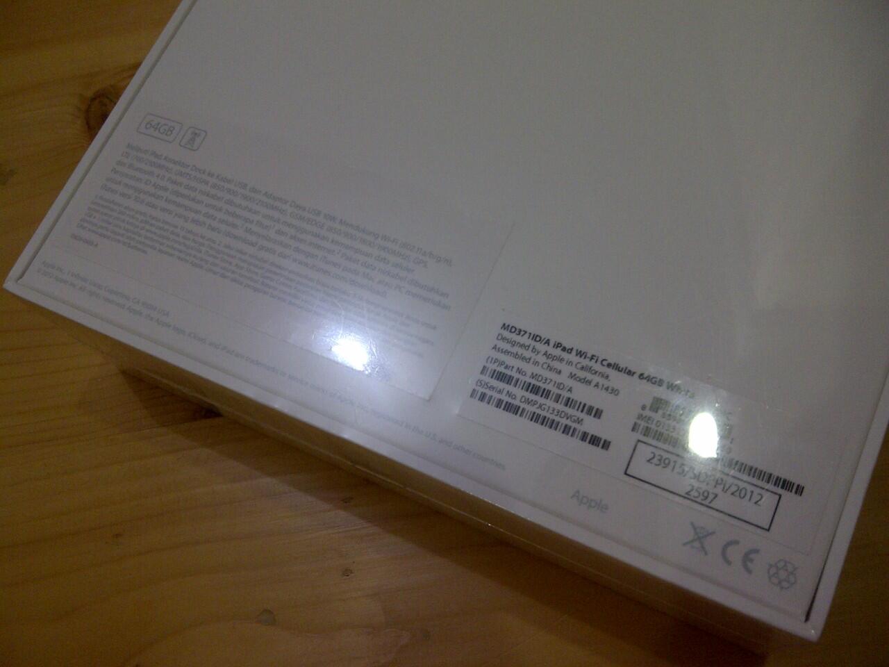 Jual Apple iPad 3 3G WiFi White/black Full Sek