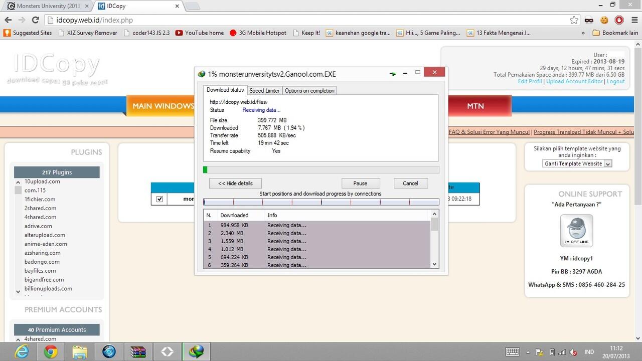 jual IDCopy Solusi Download Rapidleech Unlimited Trafic Space 60GB Suport 80+ Premium