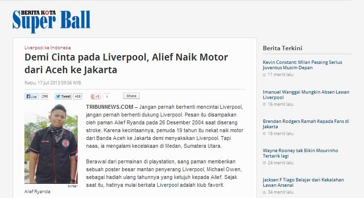 Demi Liverpool, Pemuda ini Naik Motor dari Aceh ke Jakarta