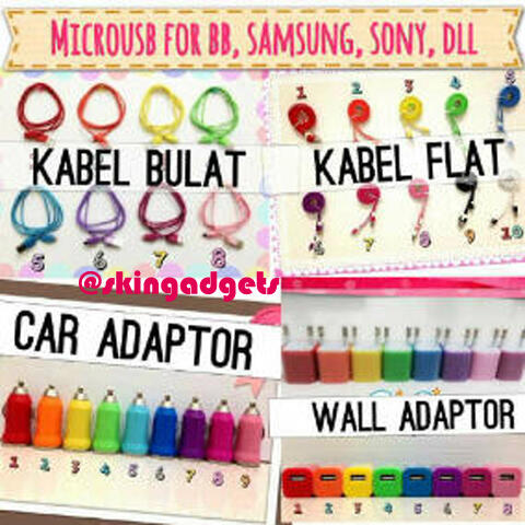 MICRO USB, CHARGER, CABLE DATA, HEADSET, MICRO KIT - RAINBOW. LIMITED STOCK!!