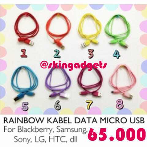 MICRO USB, CHARGER, CABLE DATA, HEADSET, MICRO KIT - RAINBOW. LIMITED STOCK!!