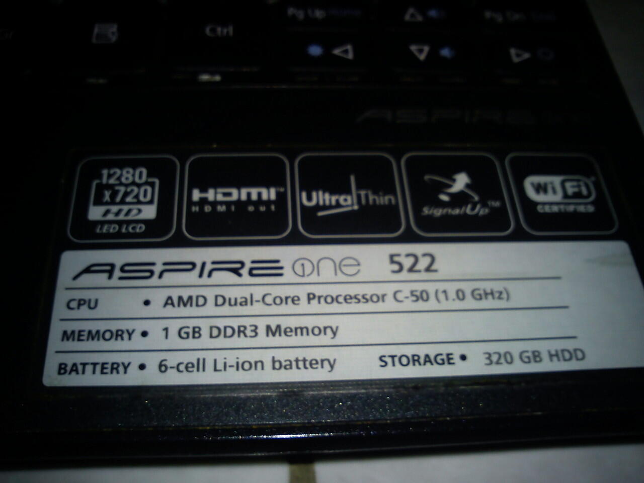 Aspire One 522 MD fusion dual core 2GB 320GB malang