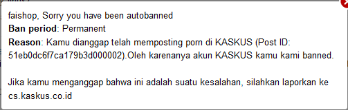 Tiba-tiba terbanned
