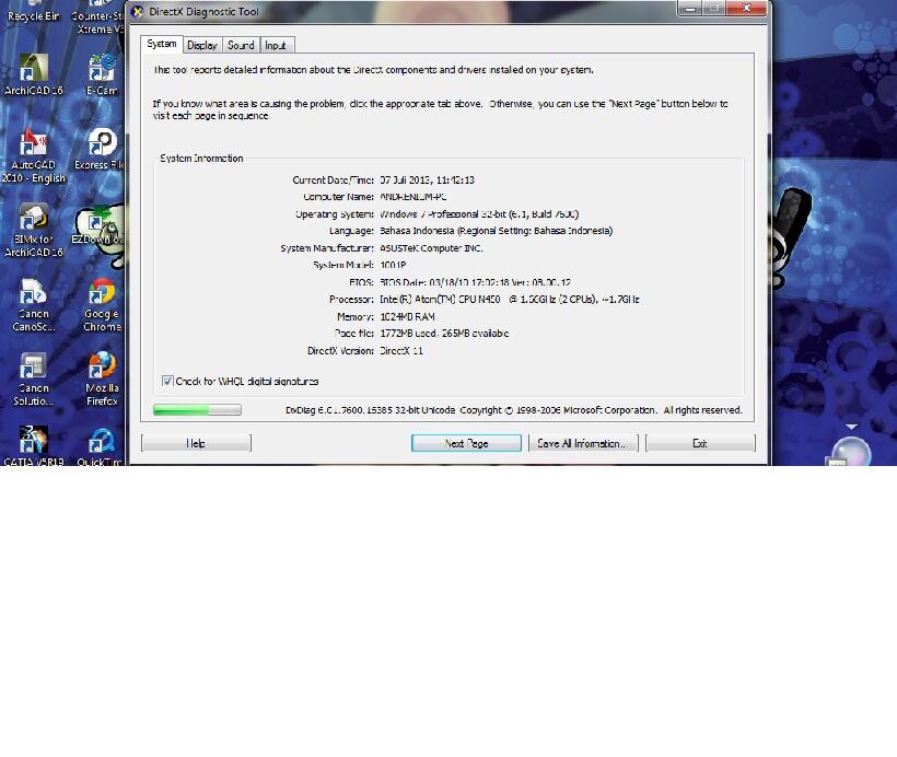 NETBOOK ASUS 1001P CIMAHI - BANDUNG