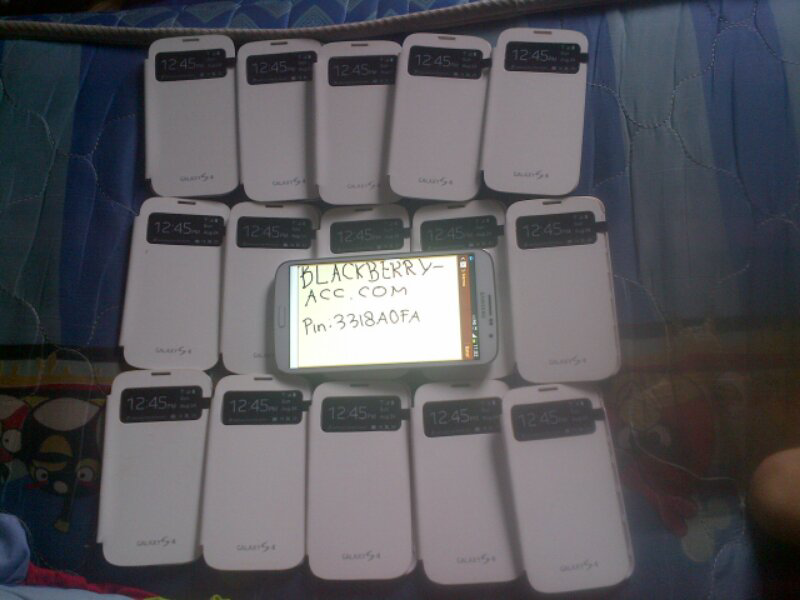 flip cover sview samsung s4 warna putih stok dikit harga cuma 75rb aja no ribet