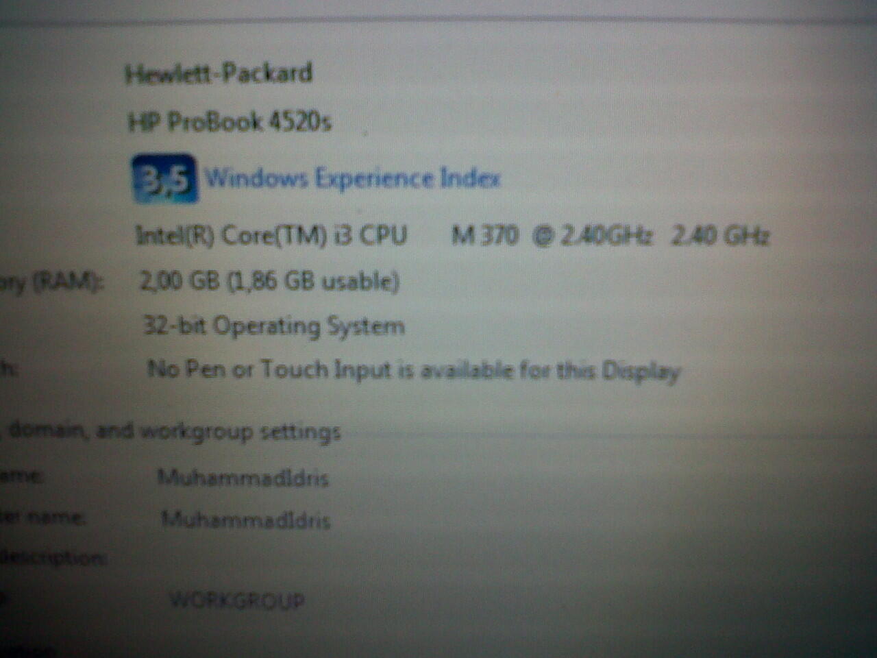 dijual cepat laptop HP Probook 4520s