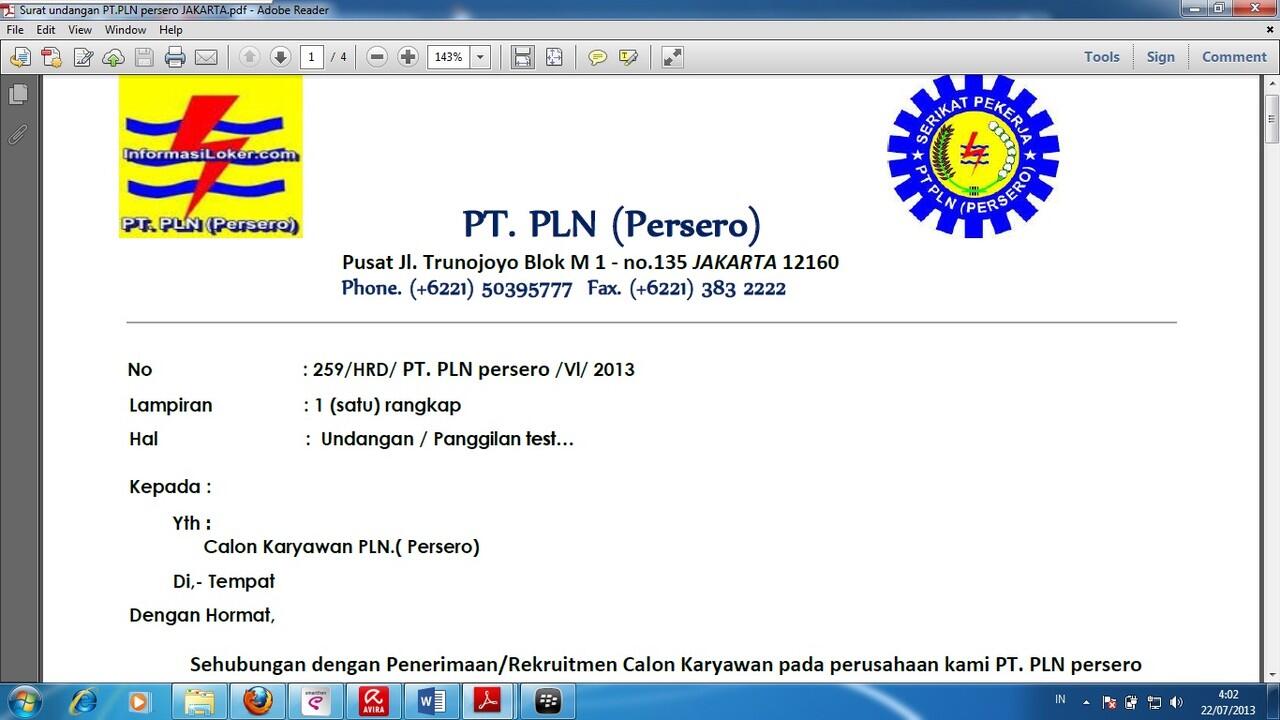Panggillan lowongan rekuitmen Pt. PLN abal-abal alias palsu gan