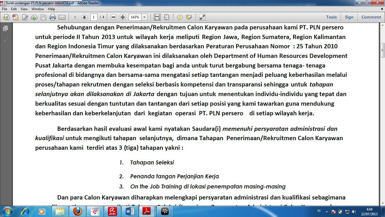 Panggillan lowongan rekuitmen Pt. PLN abal-abal alias palsu gan