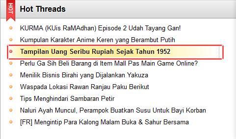 Inilah Wujud Uang Kertas Rp.1000 Tahun 1952-sekarang