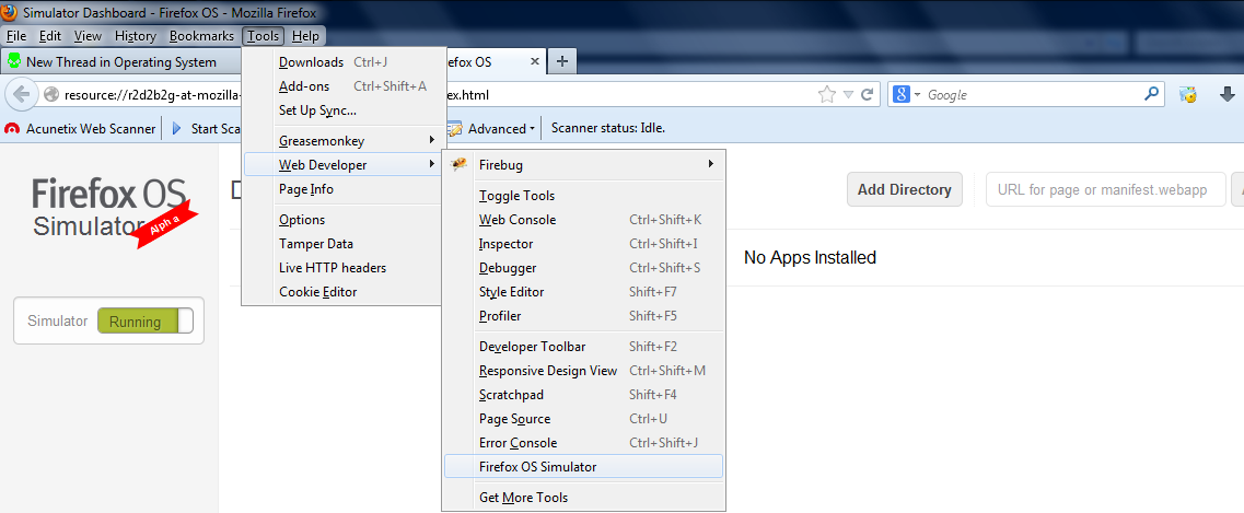 &#91;Tutorial&#93;Mencoba Firefox OS Simulator