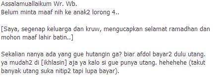 &#91;BBM Thread Competition&#93; Maaf = Utang Lunas
