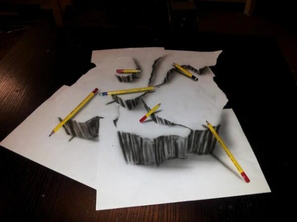 Keren! Gambar Pensil Ini Seperti Keluar Dari Kertas