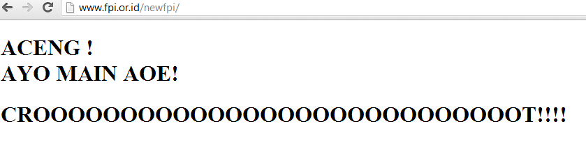 Website resmi FPI di hack . NGAKAK .