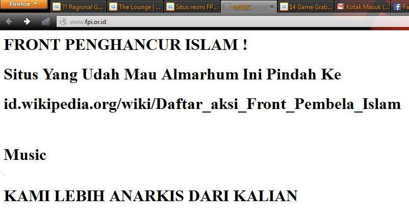 Situs resmi FPI (Front Pembela Islam) kena HACK