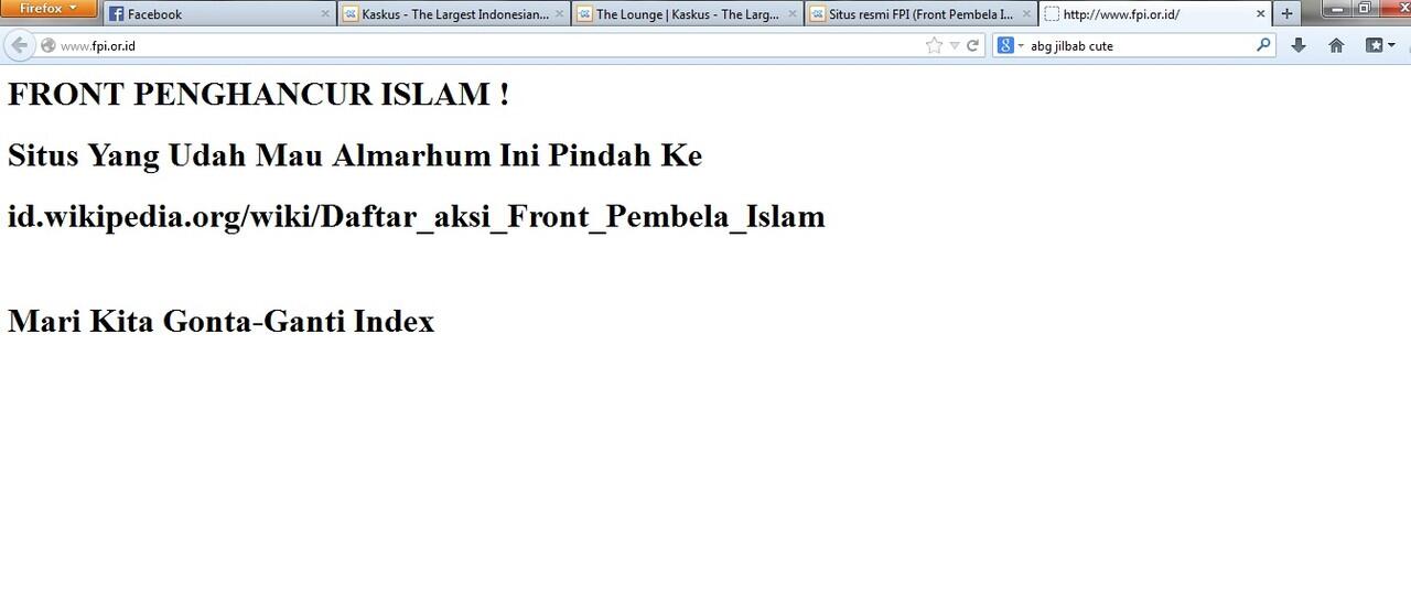 Situs resmi FPI (Front Pembela Islam) kena HACK