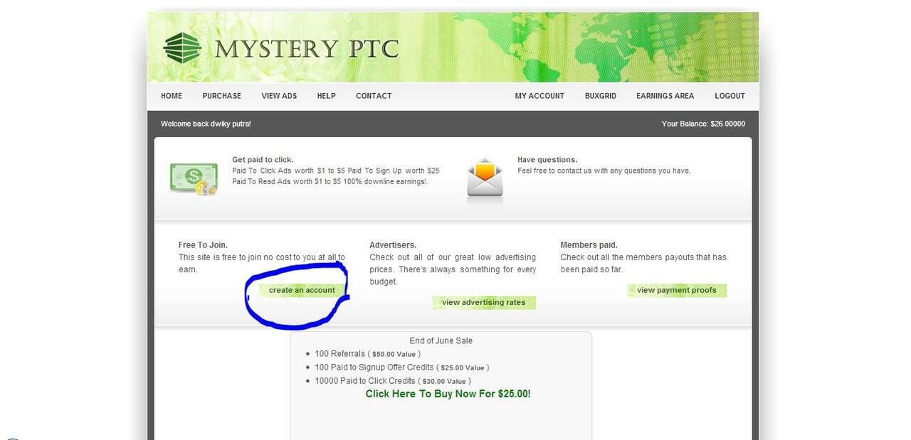 MYSTERY PTC, 1 CLICK = $2-$4 + PICT BUKTI