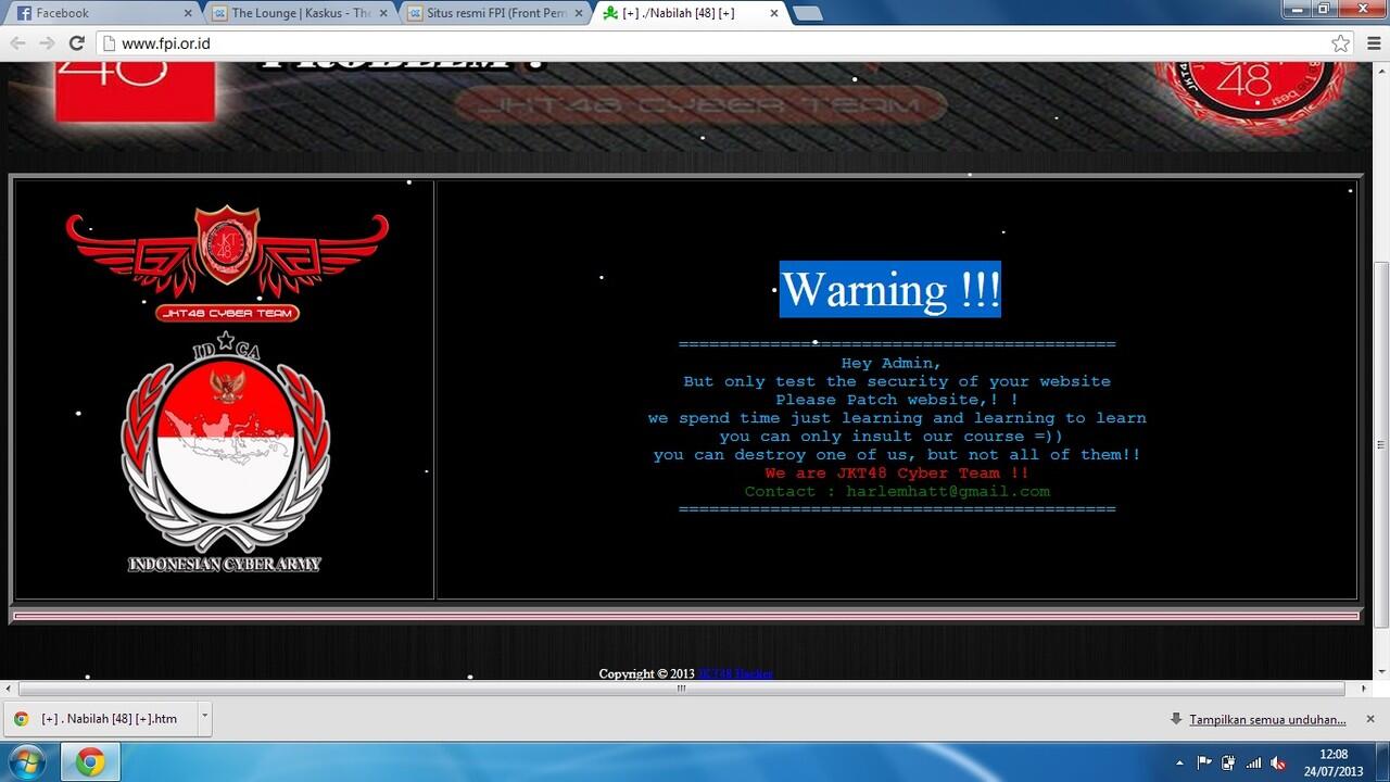 Situs resmi FPI (Front Pembela Islam) kena HACK