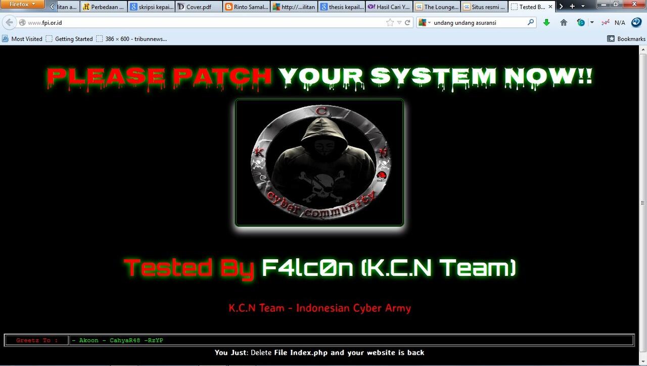 Situs resmi FPI (Front Pembela Islam) kena HACK