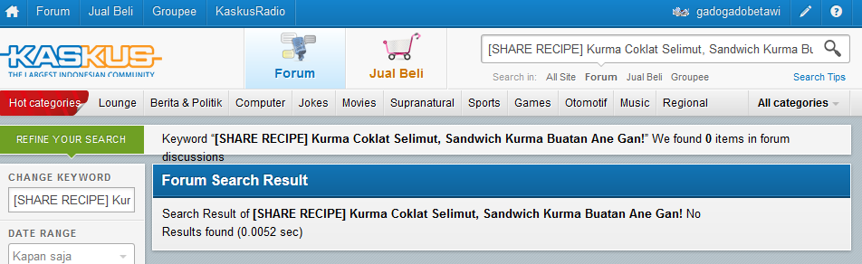 &#91;SHARE RECIPE&#93; Kurma Coklat Selimut, Sandwich Kurma Buatan Ane Gan!