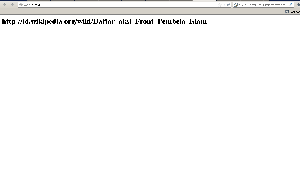 Situs resmi FPI (Front Pembela Islam) kena HACK