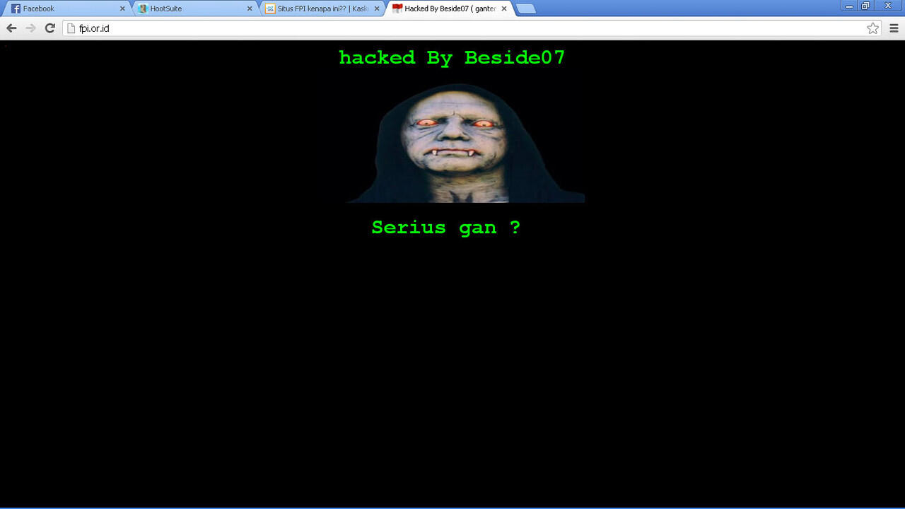 &#91;Konspirasi Hacker&#93; Situs Resmi FPI Di-hack !Surabayag3tar!