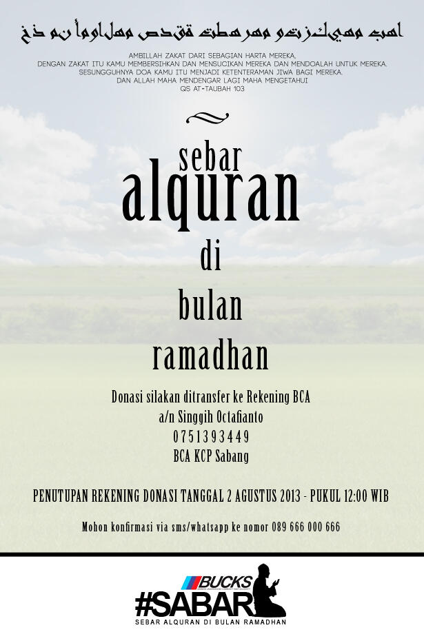 FR | SABAR ///BUCKS ( BMW MANIA KASKUS ) | 1434H | donasi AL-QURAN