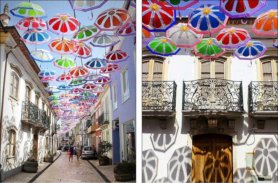 Payung-payung Cantik Warnai Langit Agueda Portugal 