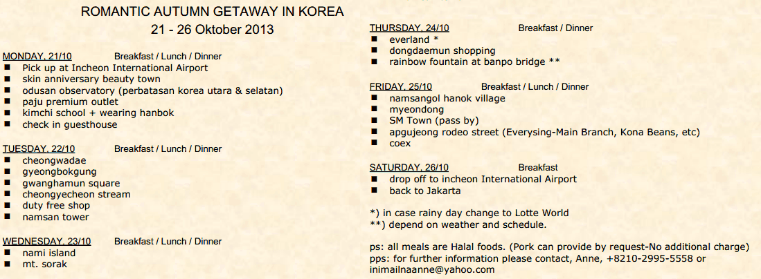 ROMANTIC AUTUMN GETAWAY IN SOUTH KOREA!!! (IDR)5000000
