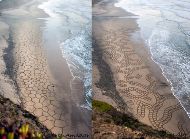 Foto Karya Lukis Dari Pasir Pantai Ini Sangat Memukau!