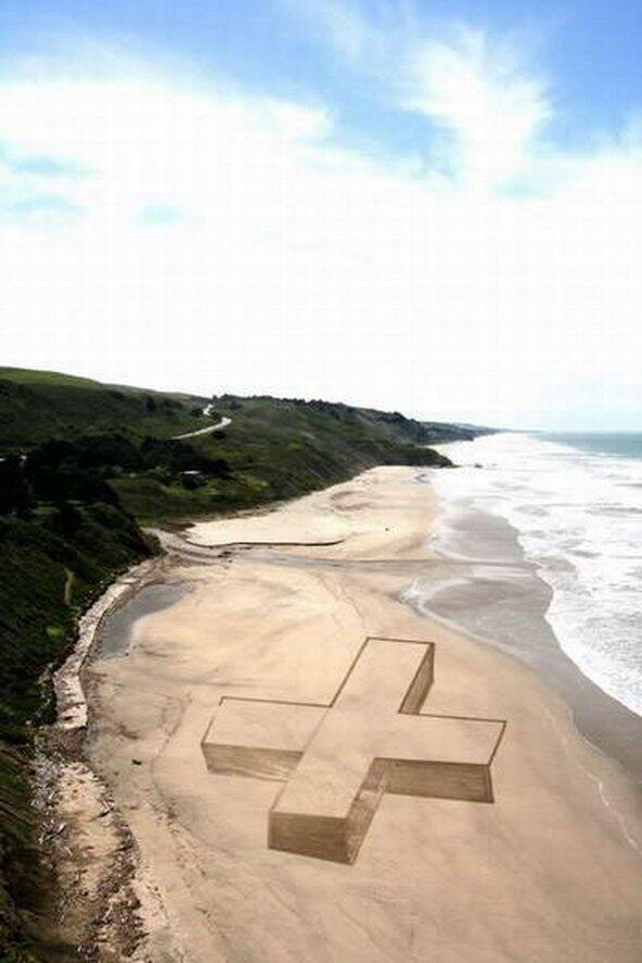 Foto Karya Lukis Dari Pasir Pantai Ini Sangat Memukau!