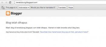 Blog terselubung.blogspot.com dihapus dari Google, Ini Alasannya!