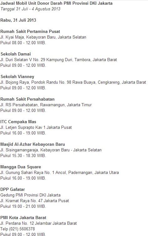 Berminat Donor Darah? Ini Jadwal Mobil Keliling PMI Jakarta
